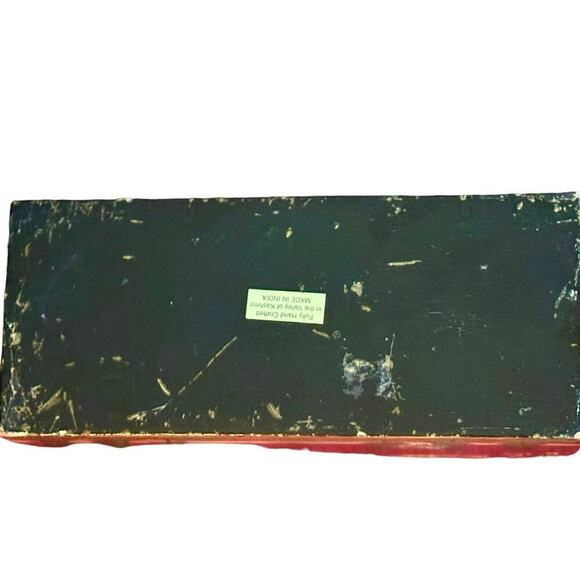 Hand-Painted Wooden Santa Box |  Vintage Holiday Decor - Picture 3 of 4